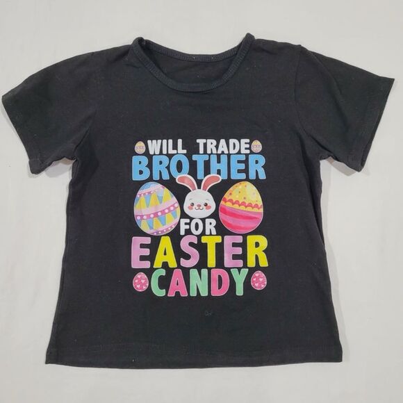 Will trade brother for Easter candy size 2-3 year black Graphic Short Sleeve Tee - Picture 3 of 4